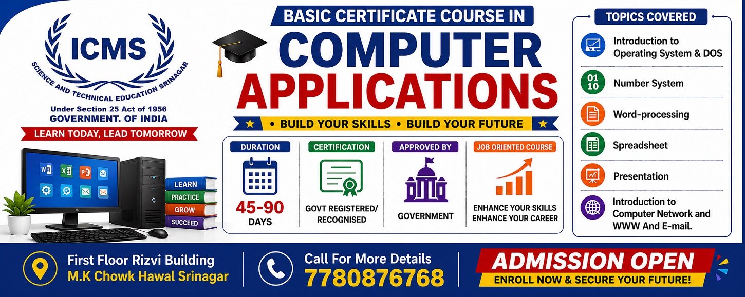 Basic Certificate Course In Computer Applications